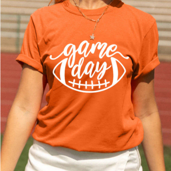 Orange Match Day Football Women's Printed Wear T-shirt