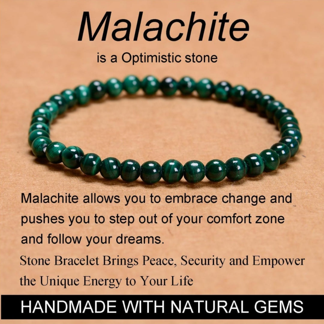 Single Circle Elastic String Green Chalcedony Bracelet