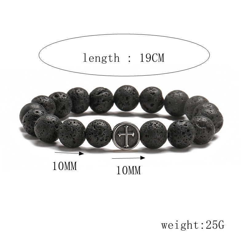 Stainless Steel Finished Volcanic Rock Jewelry