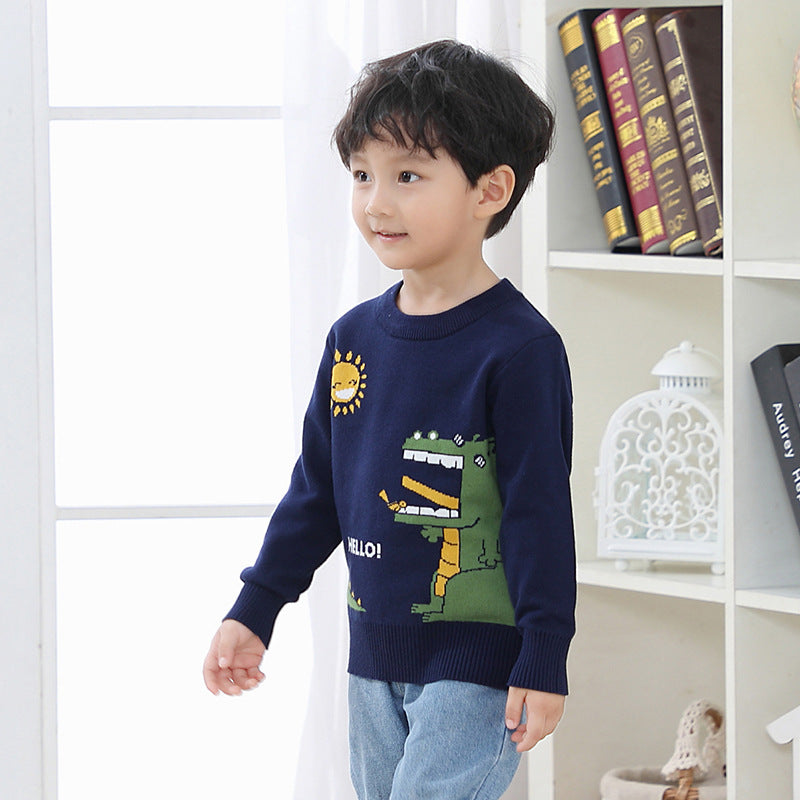 Boys cotton double-layer trendy fan warm sweater