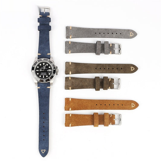 New Small Waist Suede Leather Watch Strap Genuine Leather