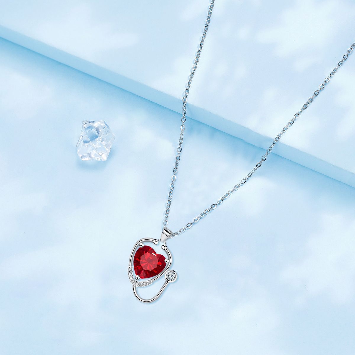 Women's Fashion Wings Cross Stethoscope Necklace