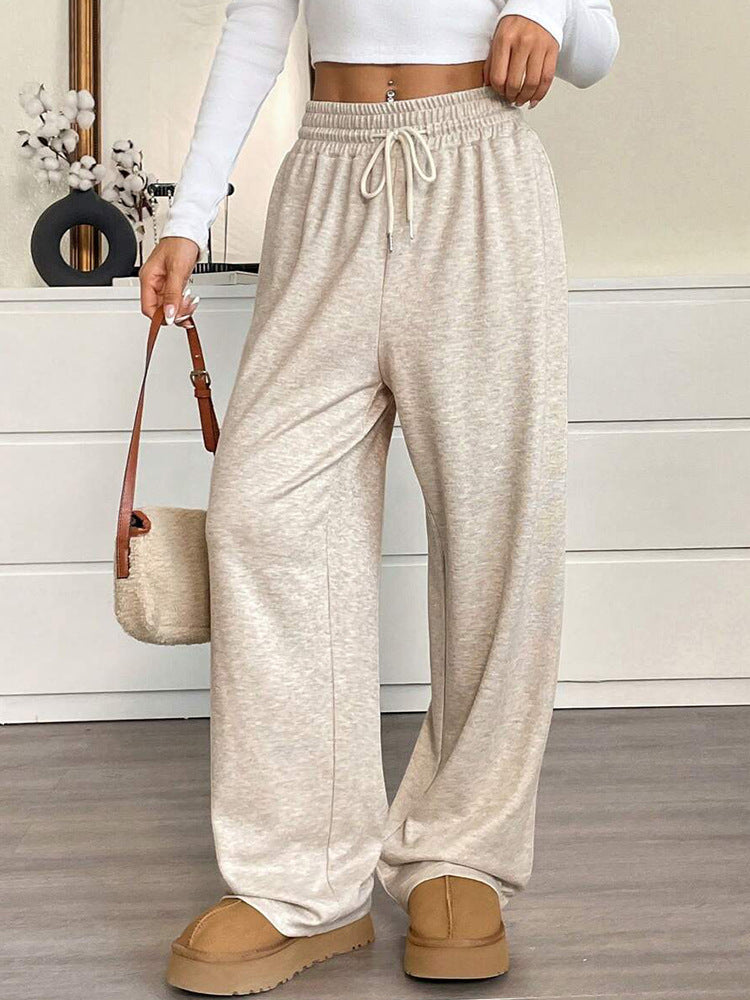 Solid Color Women's Clothes Casual Pants Loose Commuter Trousers