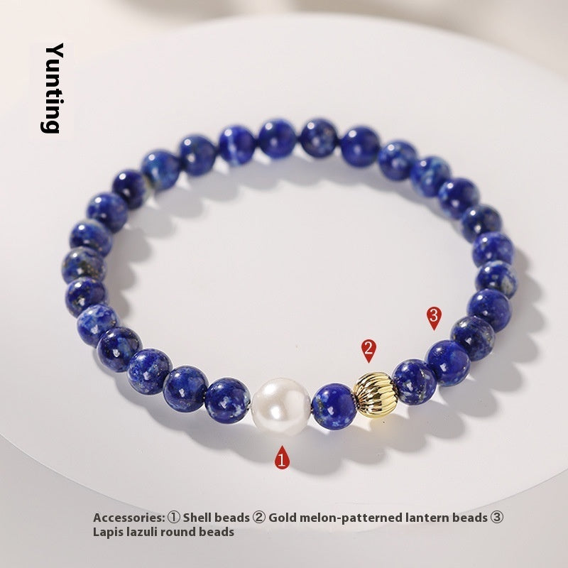 Natural Green Gold Stone Bracelet Women's Light Luxury Minority Exquisite