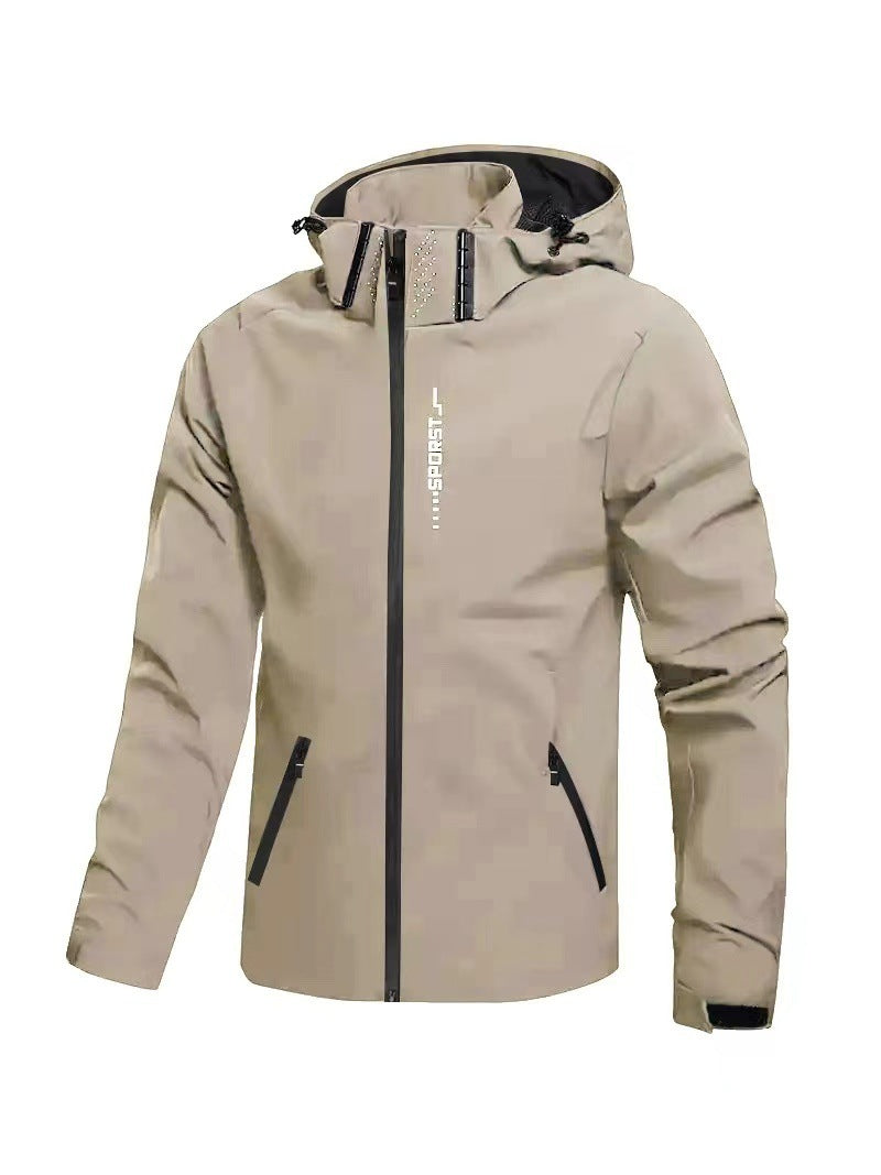 Solid Color Hooded Loose Cargo Zipper Japanese Style