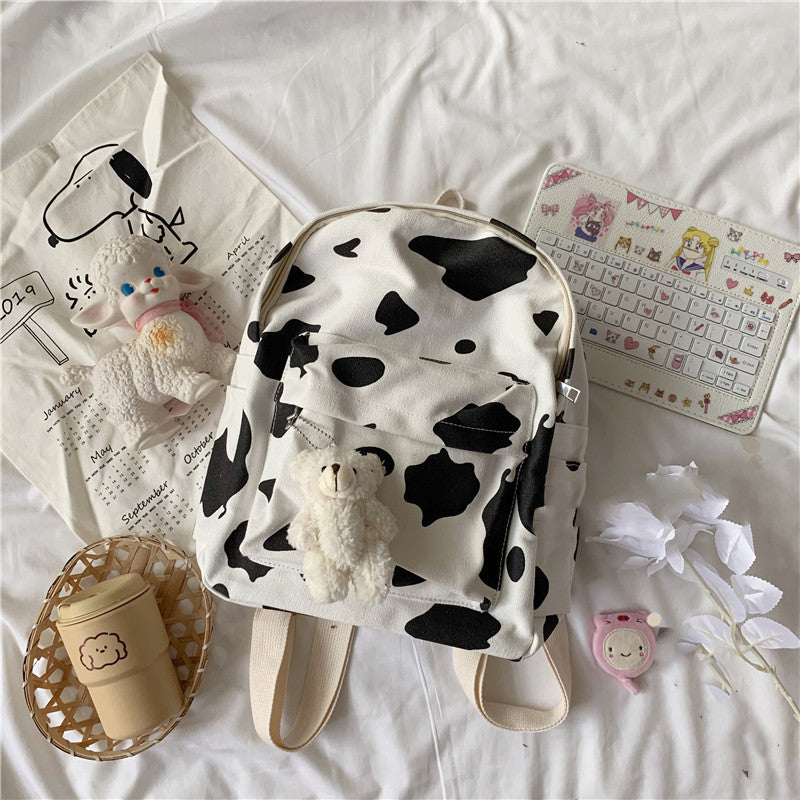 Cow print canvas bag
