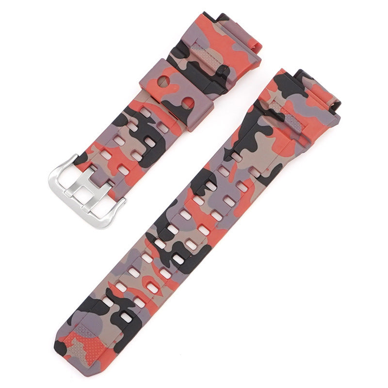 Camouflage Rubber TPU Resin Watchband Accessories