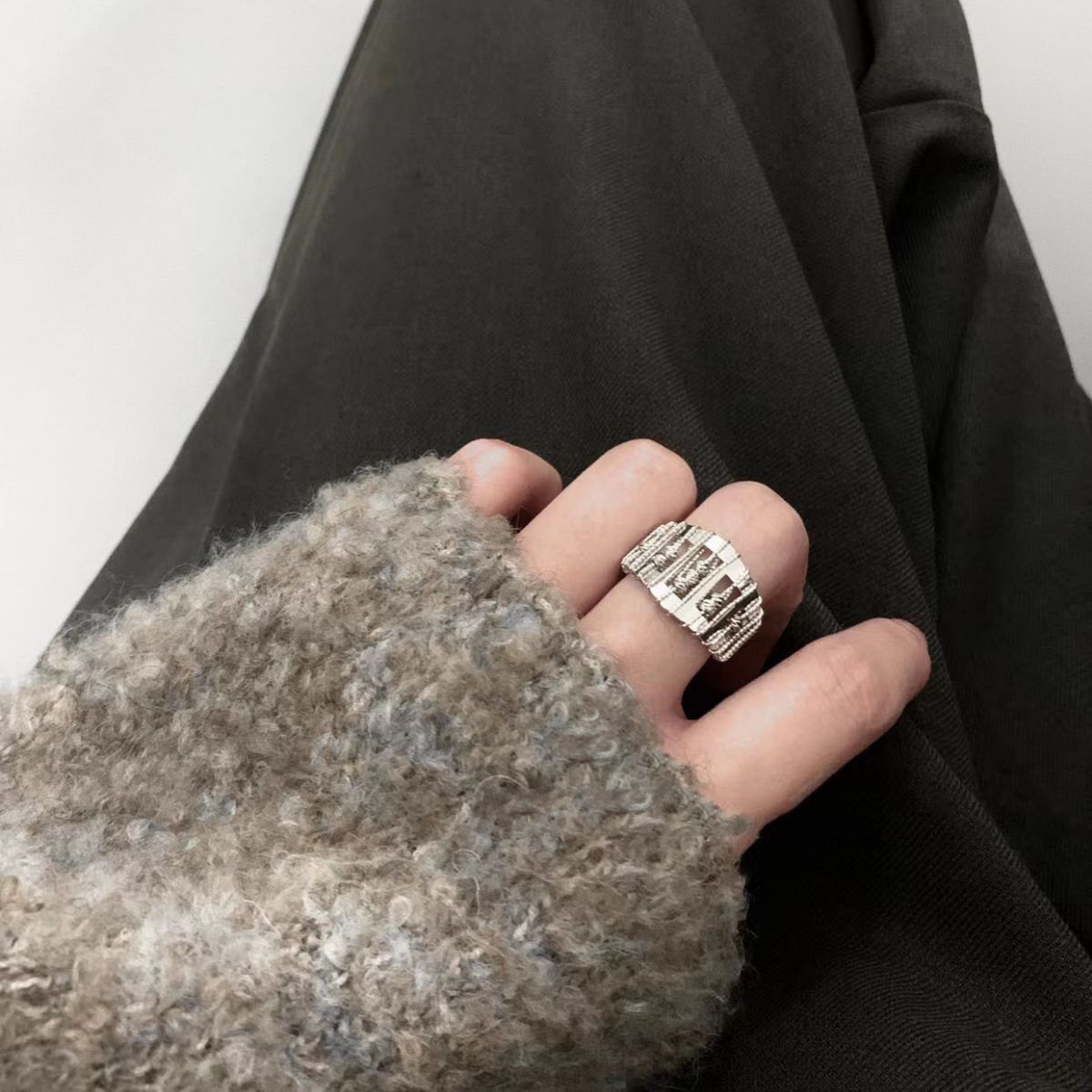 925 Sterling Silver Simple Bracelet Non-fading All-matching Little Finger Ring