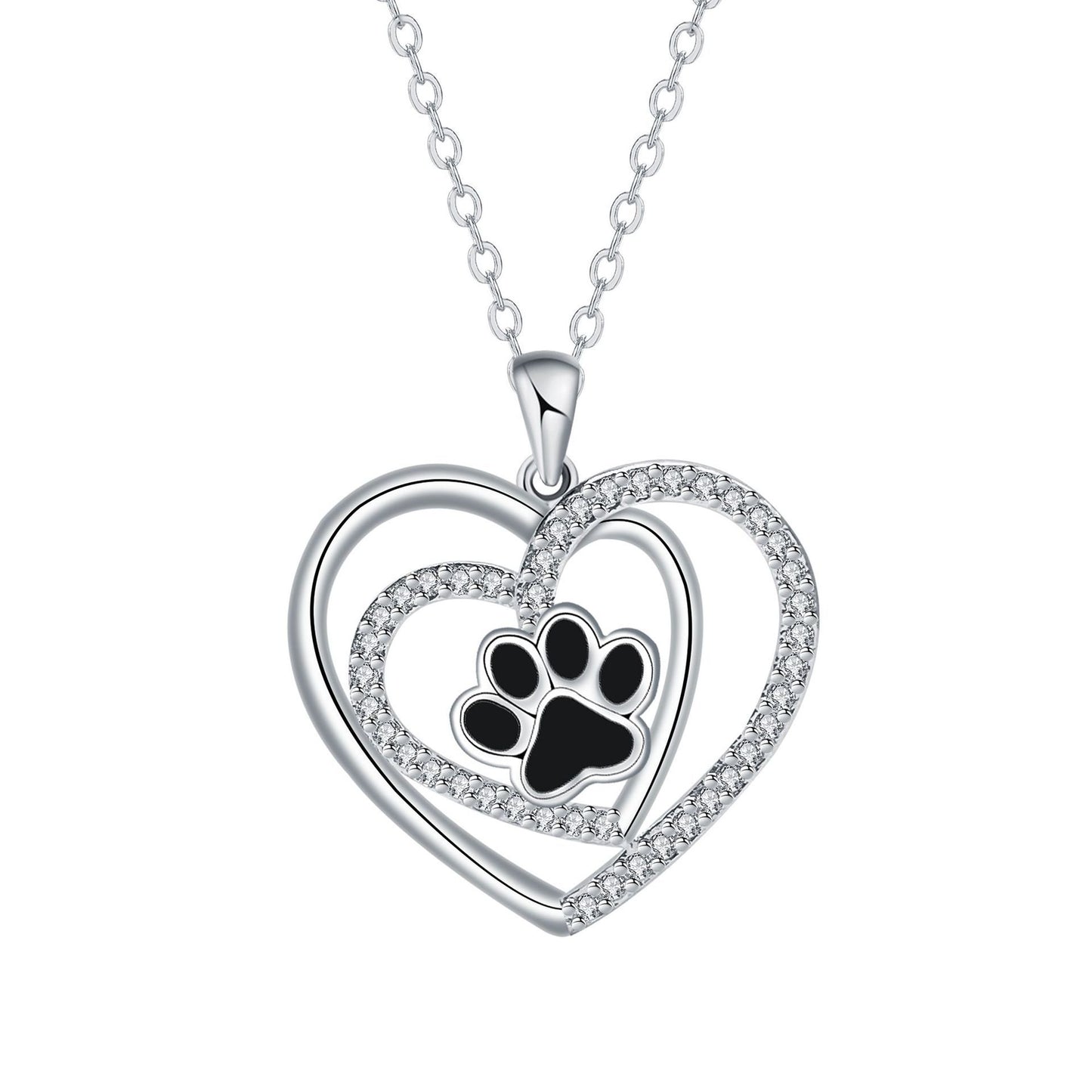 Dog's Paw Footprints Necklace Female Light Luxury Minority High Sense