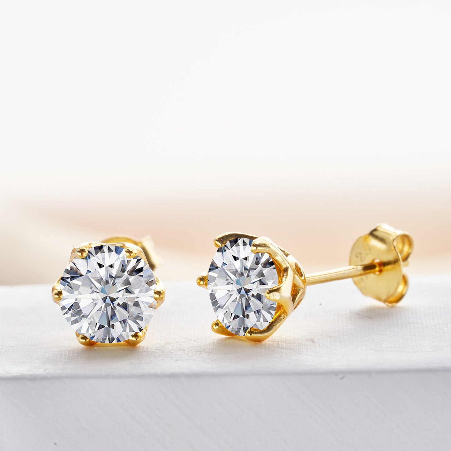 Micro Inlaid Moissanite Stud Earrings Female S925 Sterling Silver