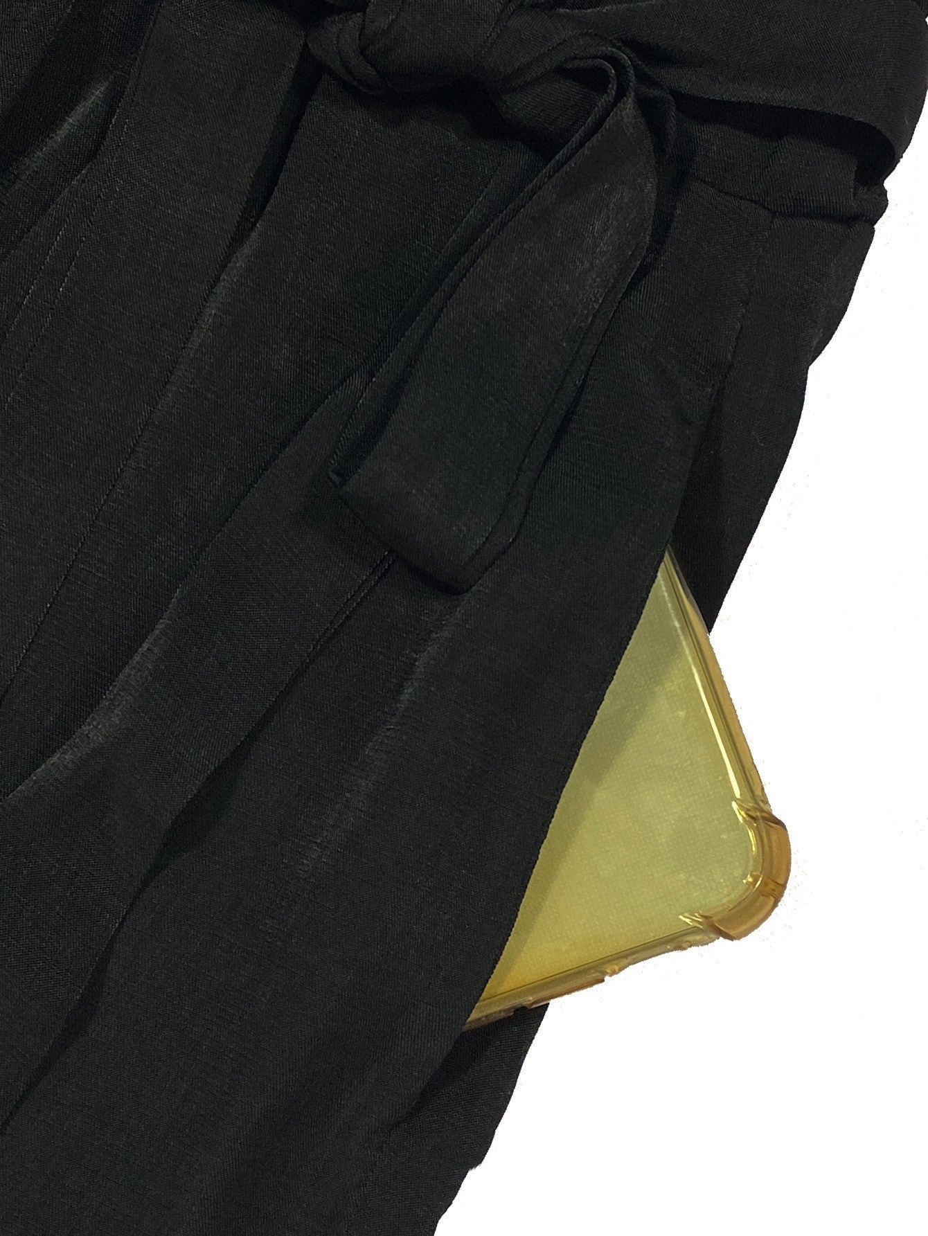 Plus Size Solid Color Loose Lace-up Wide Leg Trousers