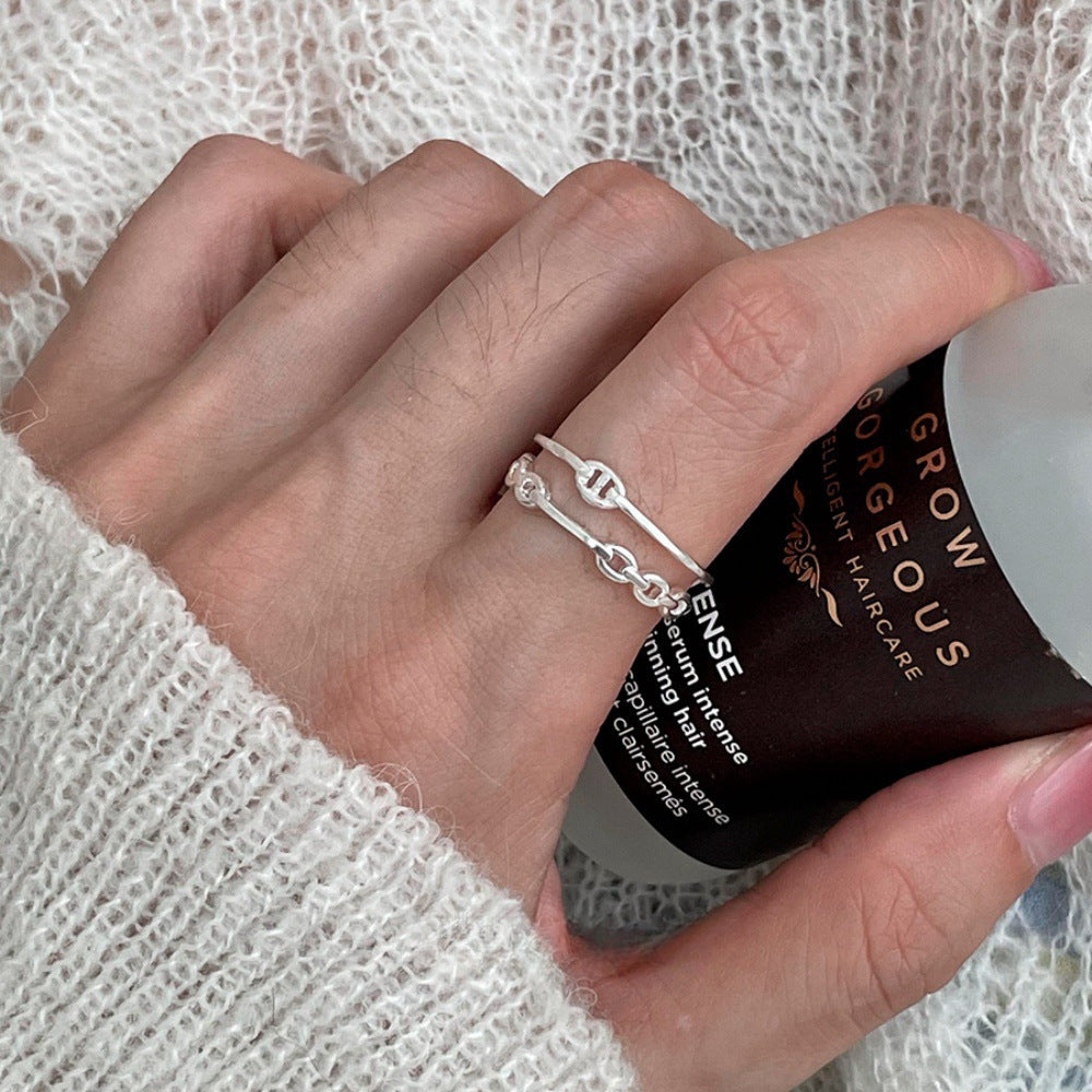 925 Sterling Silver Simple Bracelet Non-fading All-matching Little Finger Ring