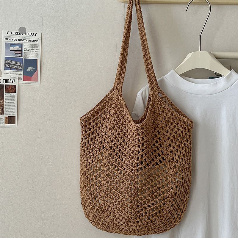 Casual Large Capacity Cotton Thread Woven Bag