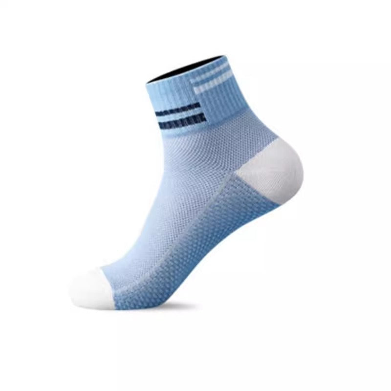 Mesh Breathable Solid Color Polyester Cotton Short Tube Massage Footbed Athletic Socks