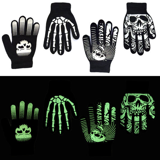 Halloween Skull Luminous Riding Non-slip Gloves
