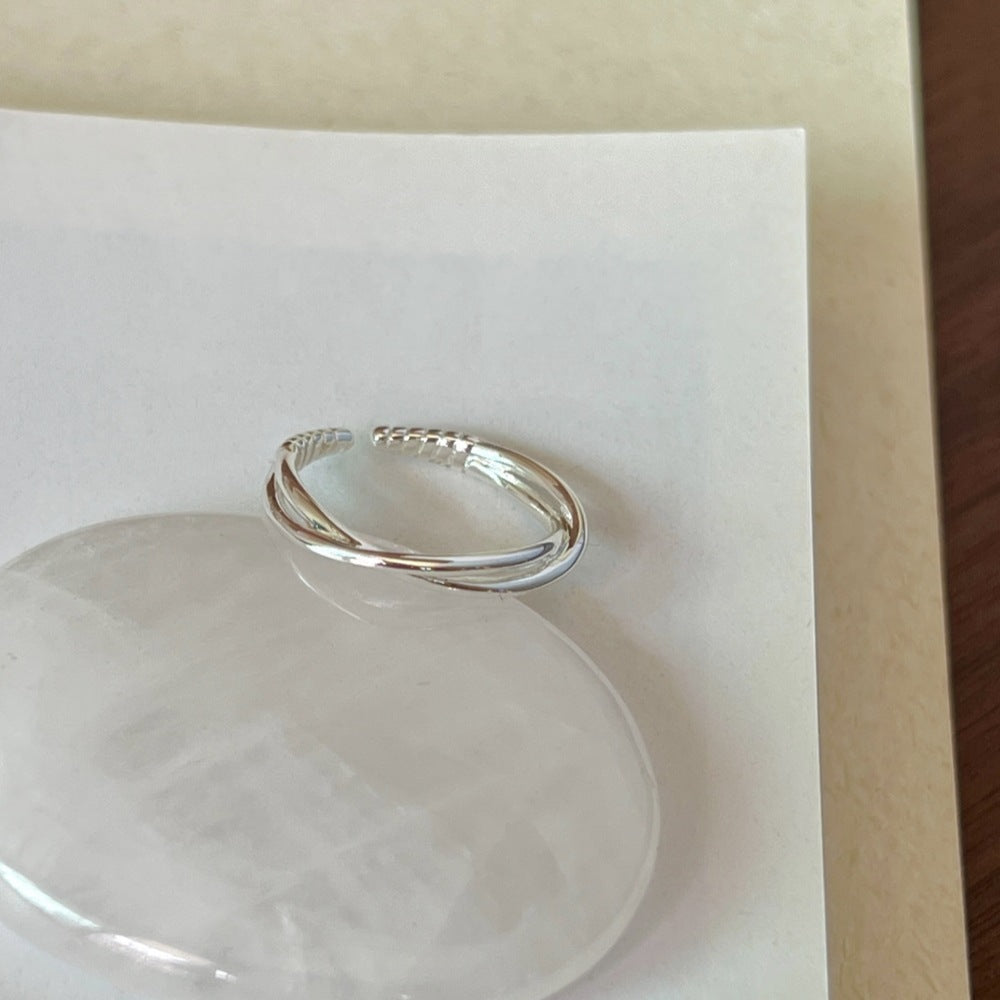 925 Sterling Silver Simple Bracelet Non-fading All-matching Little Finger Ring