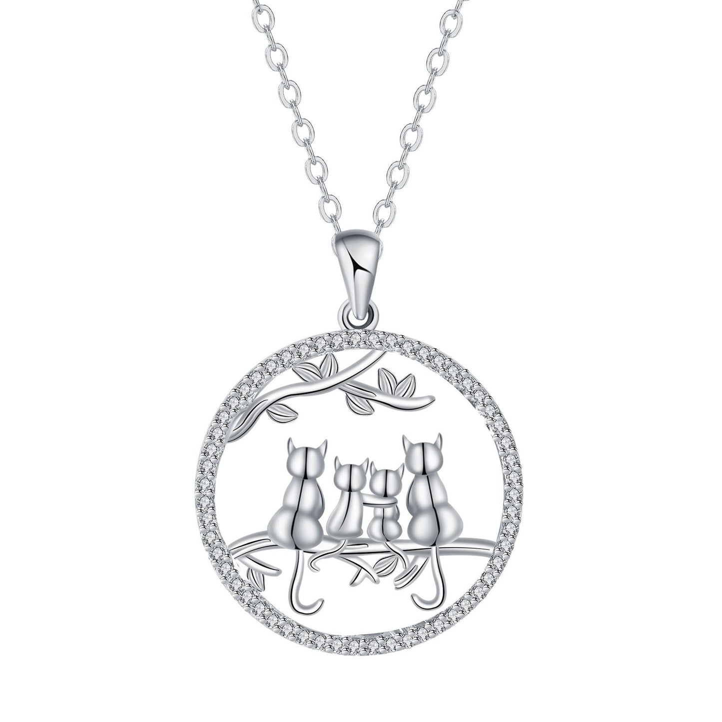 Four Kitten Necklace High Sense European And American