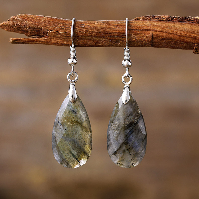 Simple And Light Luxury Water Drop Natural Stone Designer Earrings