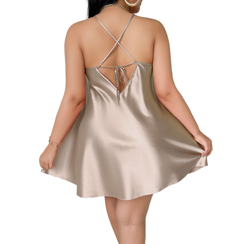 Plus Size Backless Slip Dress Women