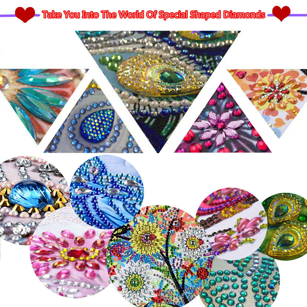 10 Pieces DIY Crystal Glitter Diamond Painted Wooden Art Coaster With Stand Sunflower Style