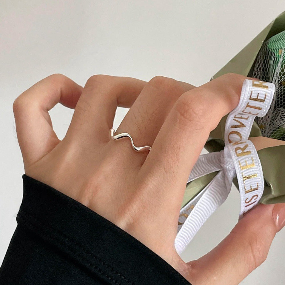 925 Sterling Silver Simple Bracelet Non-fading All-matching Little Finger Ring