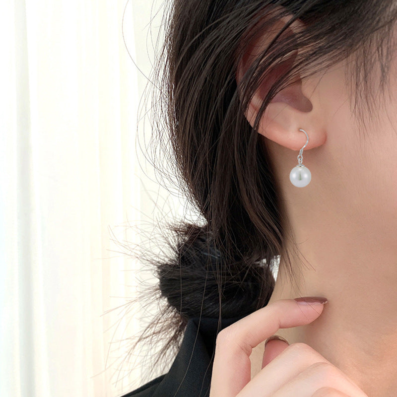 All-matching Opal Ear Hook 925 Sterling Silver Shell Pearl Earrings High-grade Female Earrings