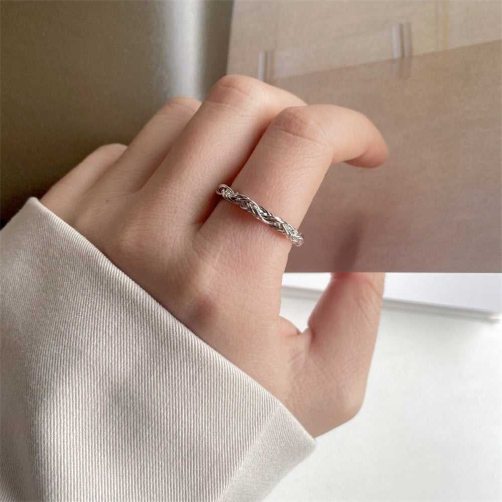 925 Sterling Silver Simple Bracelet Non-fading All-matching Little Finger Ring