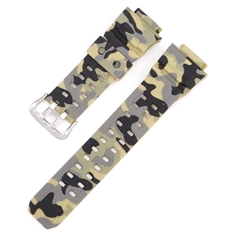 Camouflage Rubber TPU Resin Watchband Accessories