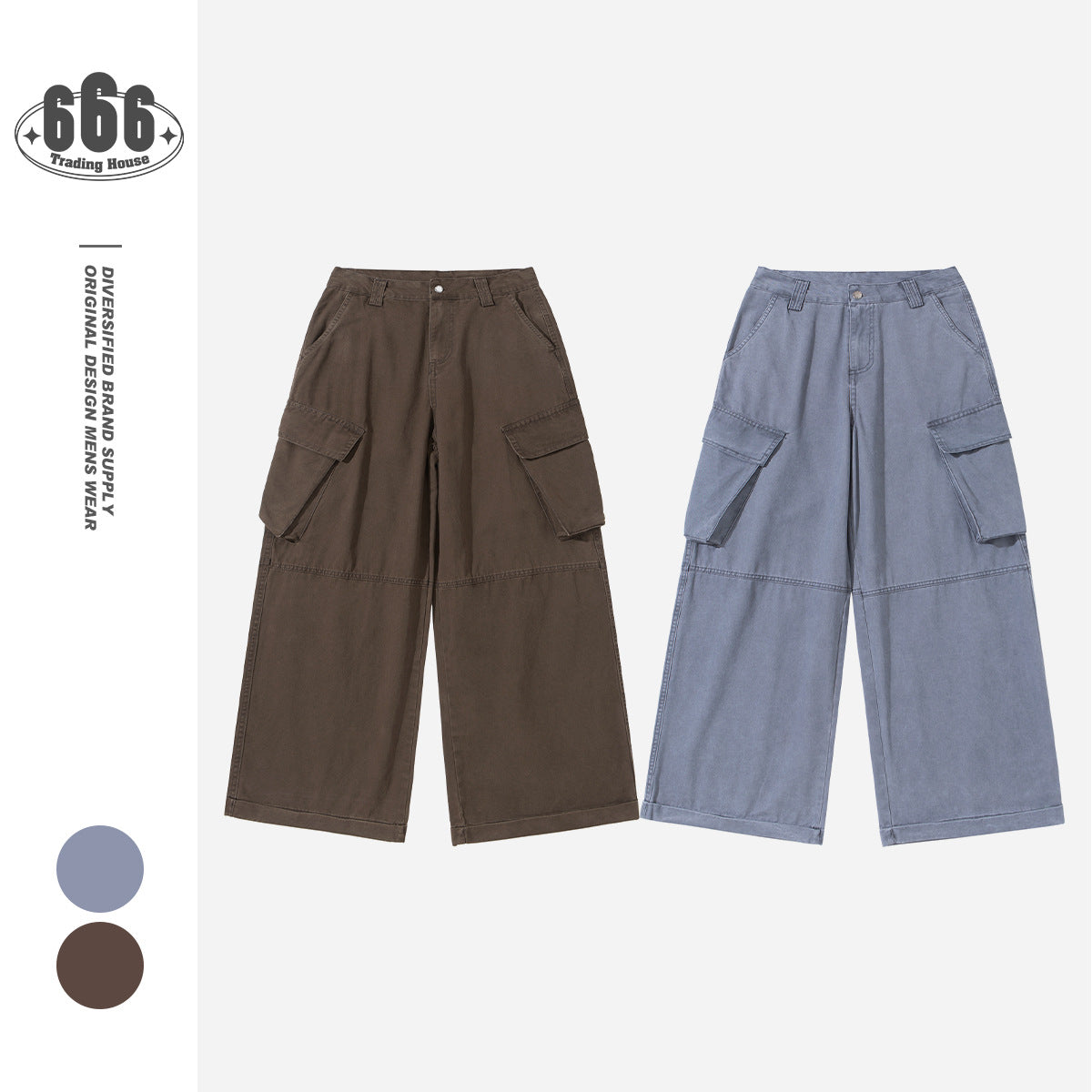 Vibe Straight Large Workwear With Pocket Cotton Trousers