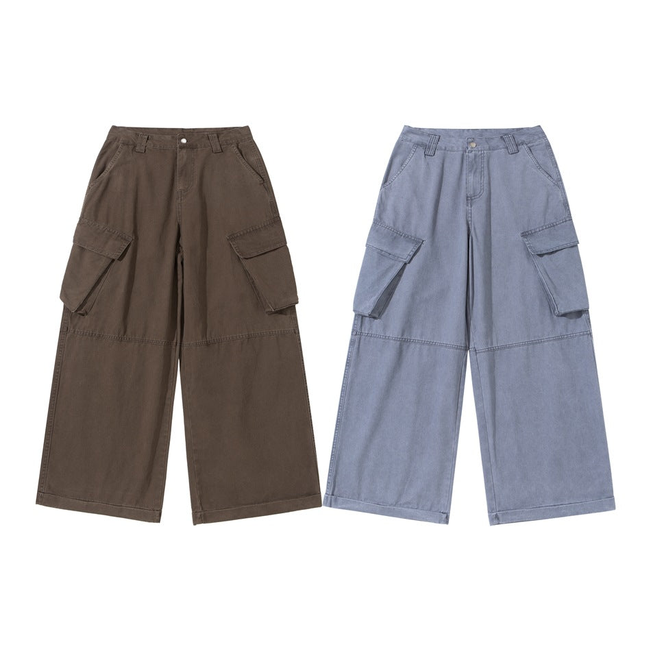 Vibe Straight Large Workwear With Pocket Cotton Trousers