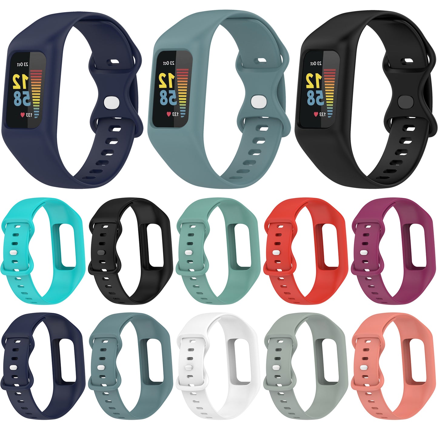 All-match Solid Color Simple One-piece Silicone Strap