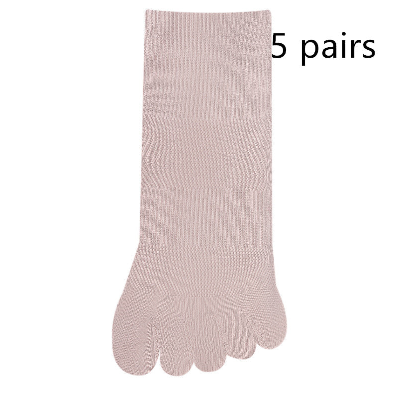 Women's Solid Color Simple Short Thin Five Toe Socks