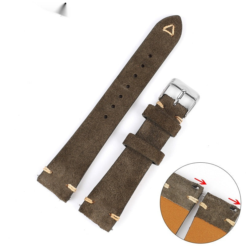 New Small Waist Suede Leather Watch Strap Genuine Leather