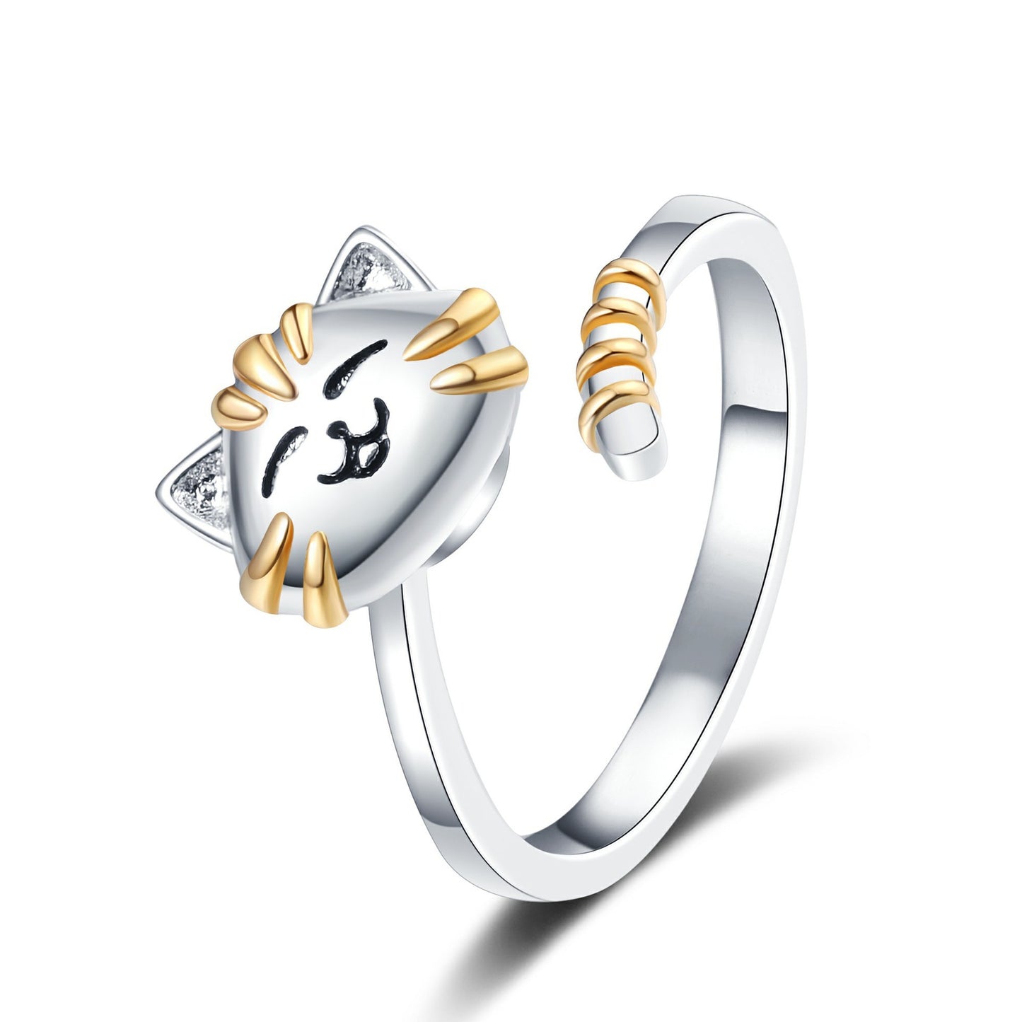 Japanese And Korean Fashion Women's Cute Cartoon Cat Rotatable Ring