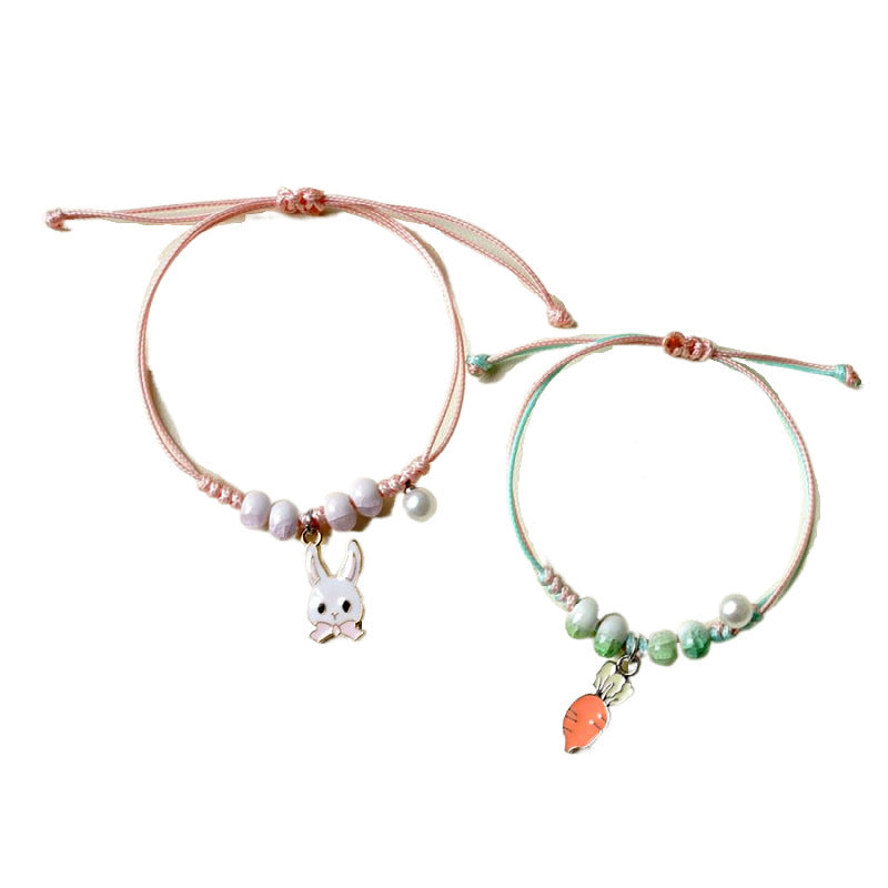 Bunny Radish Mori Style Couple Girlfriends Bracelet For Women