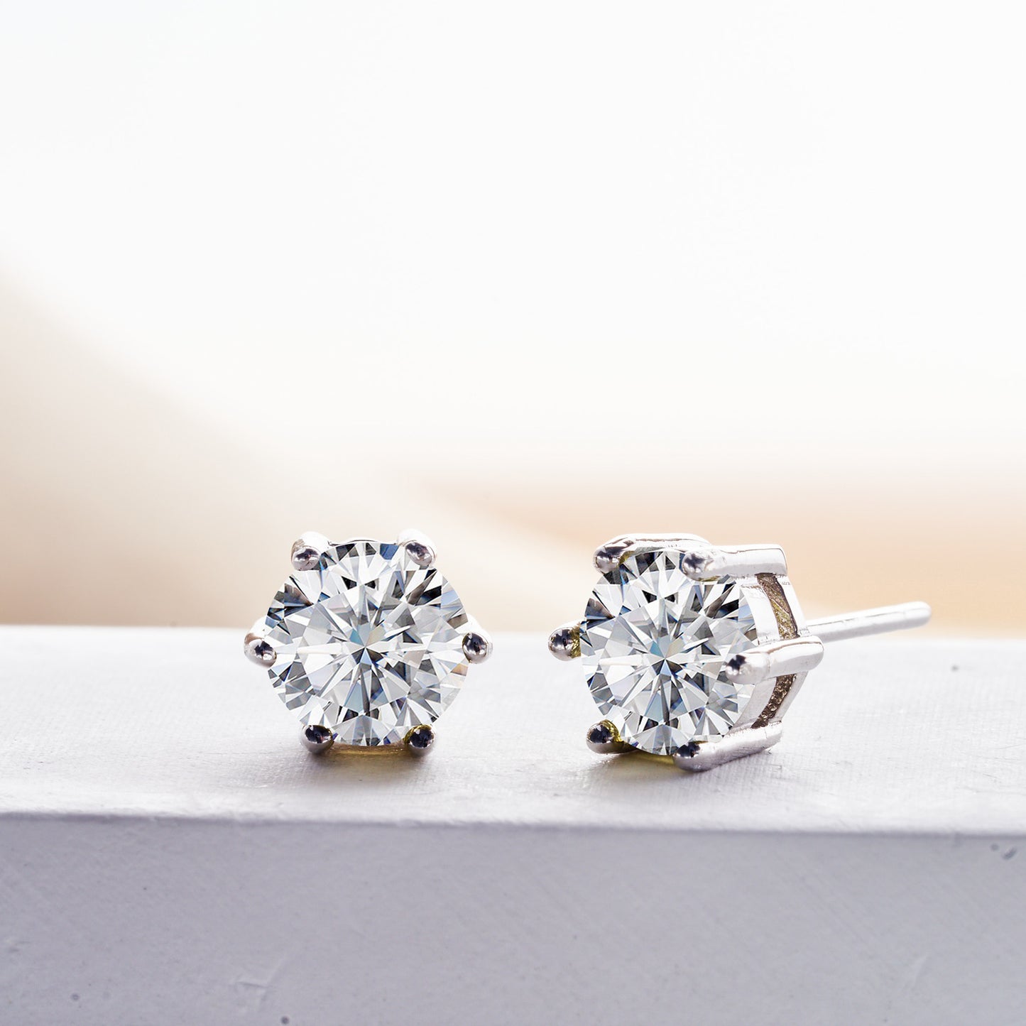 Micro Inlaid Moissanite Stud Earrings Female S925 Sterling Silver