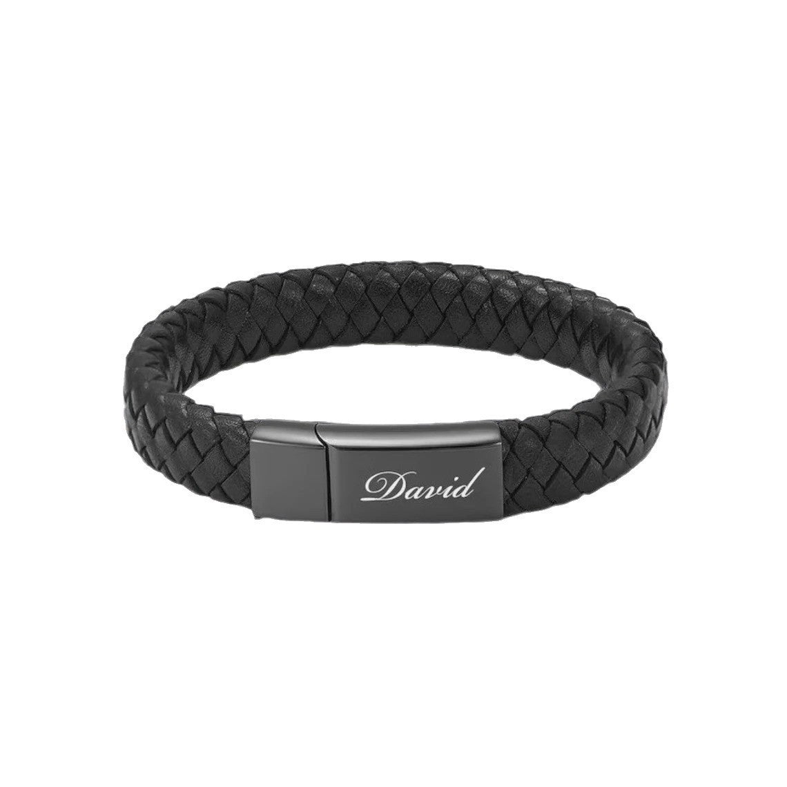 Leather Stainless Steel Cinerary Casket Bracelet