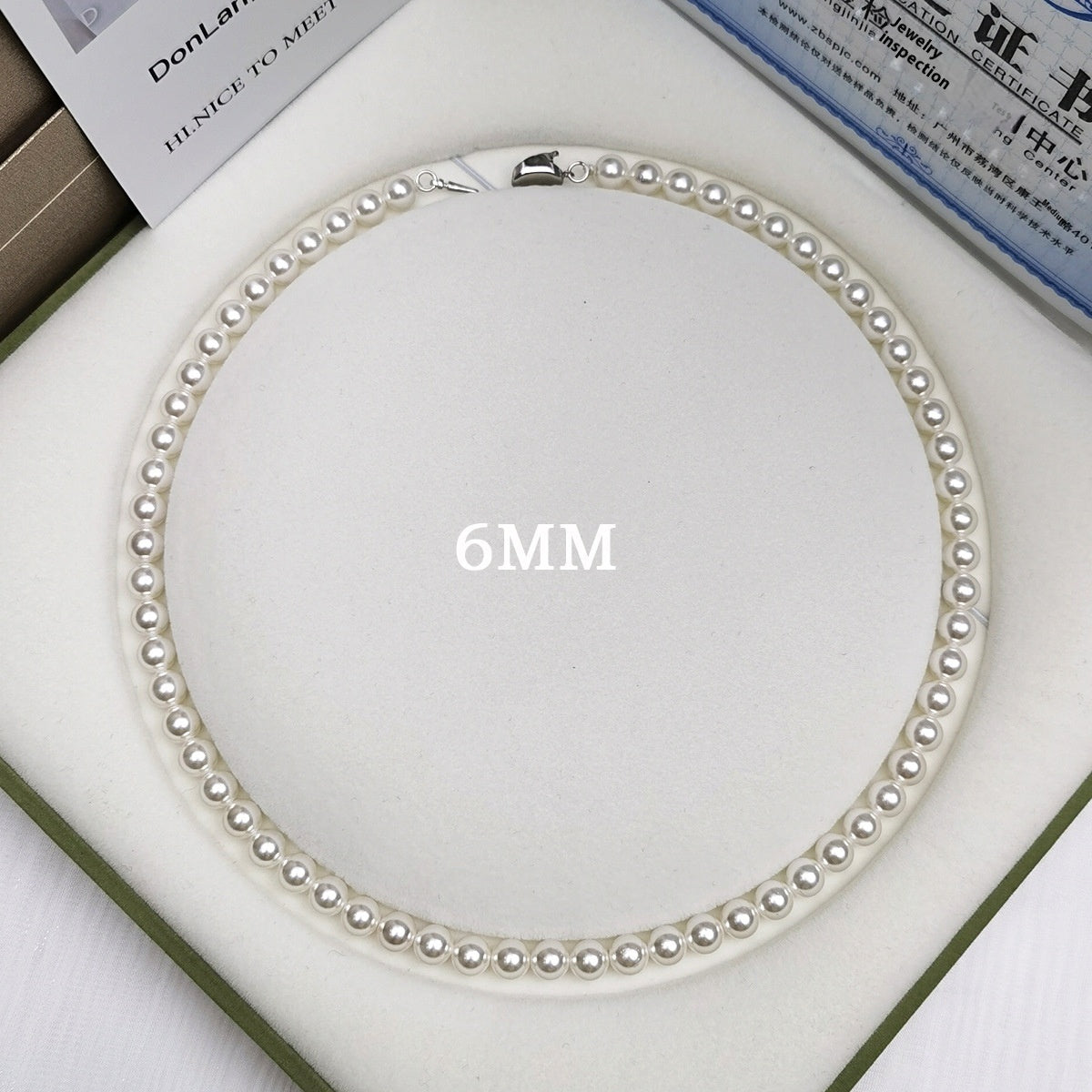 925 Silver Ingot Buckle Strong Light High Quality Shell Pearls Australian White Necklace
