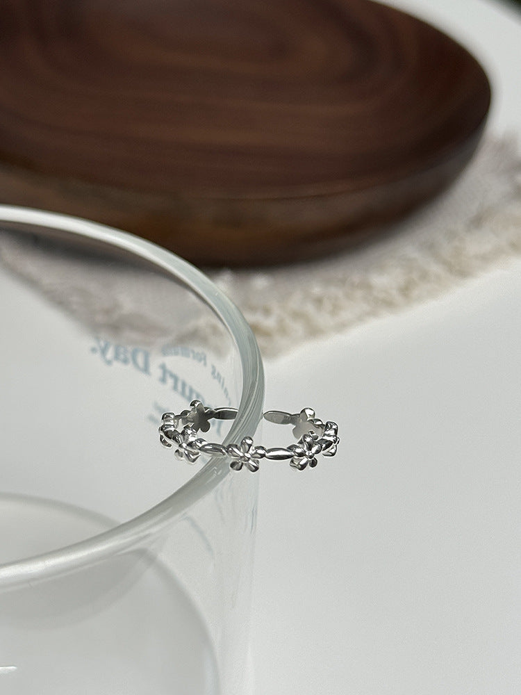 925 Sterling Silver Simple Bracelet Non-fading All-matching Little Finger Ring