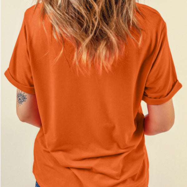 Orange Match Day Football Women's Printed Wear T-shirt