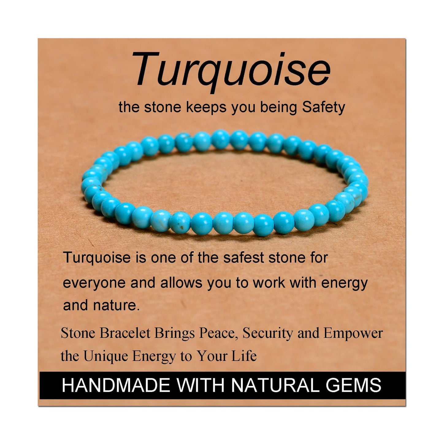 Single Circle Elastic String Green Chalcedony Bracelet