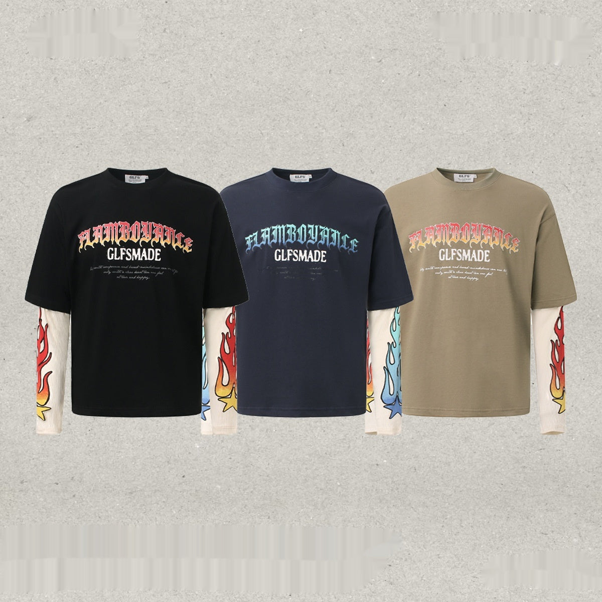 Men's Flame Print Fashion Personalized T-shirt