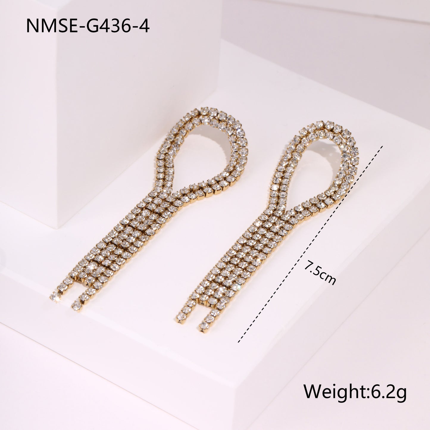 Diamond Tassel Love Stainless Steel Earrings