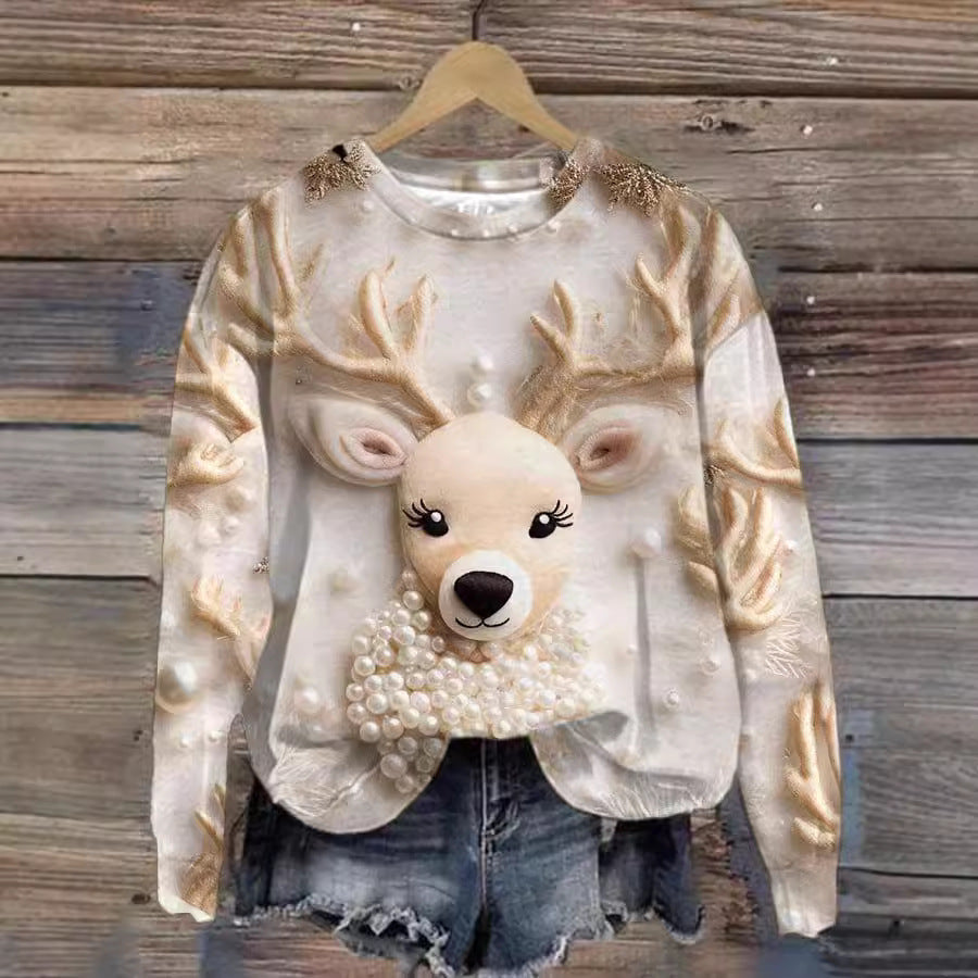 Loose Christmas Tree Pullover For Women