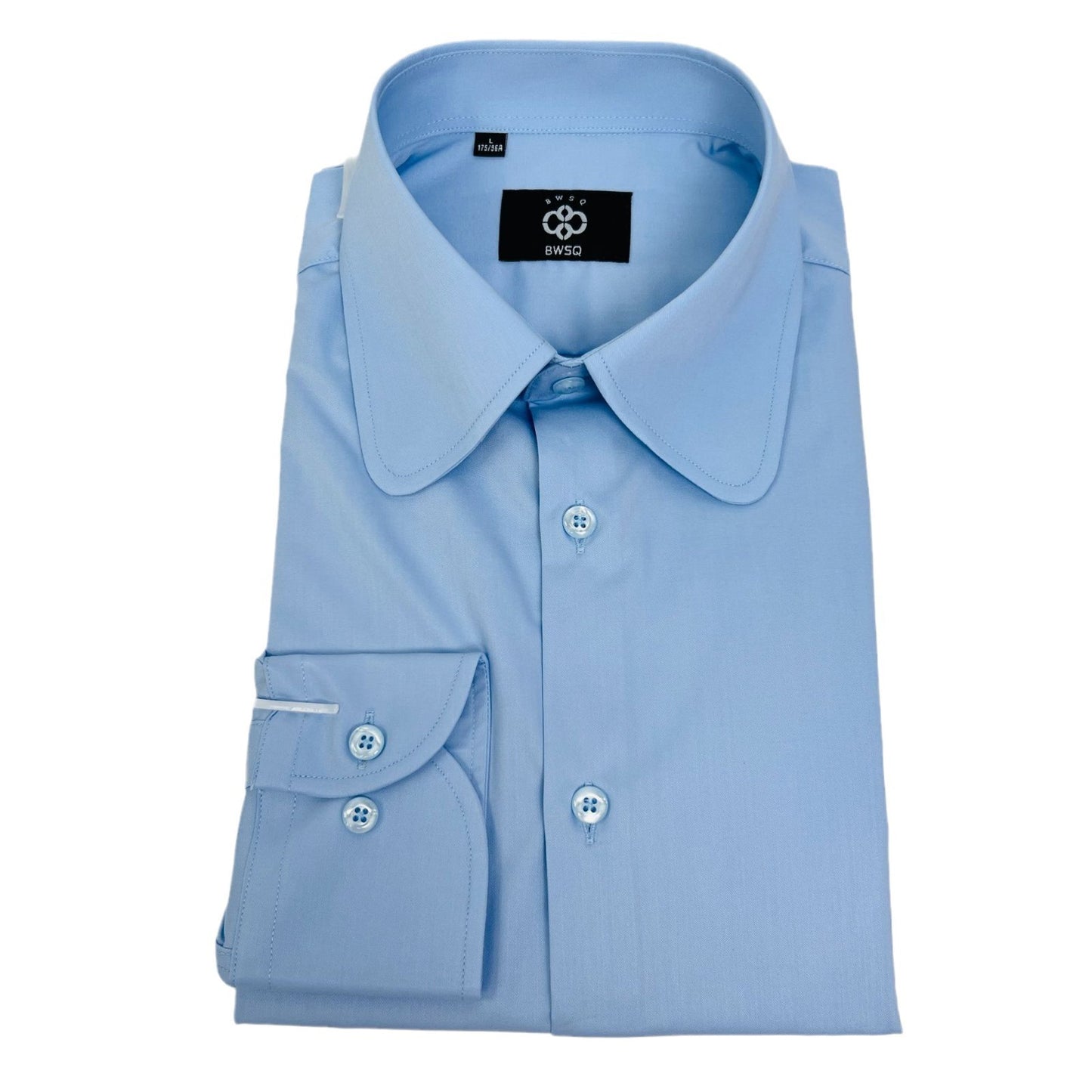 Men's Solid Color Long Sleeve Shirt Round Collar Top