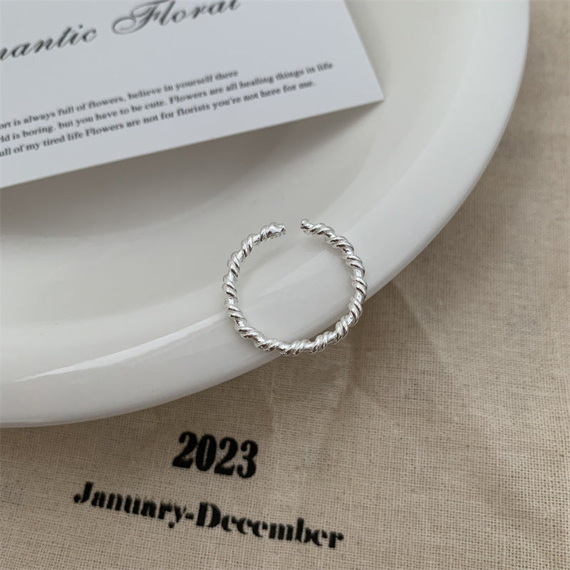 925 Sterling Silver Simple Bracelet Non-fading All-matching Little Finger Ring