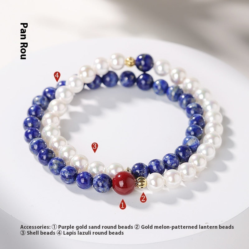 Natural Green Gold Stone Bracelet Women's Light Luxury Minority Exquisite