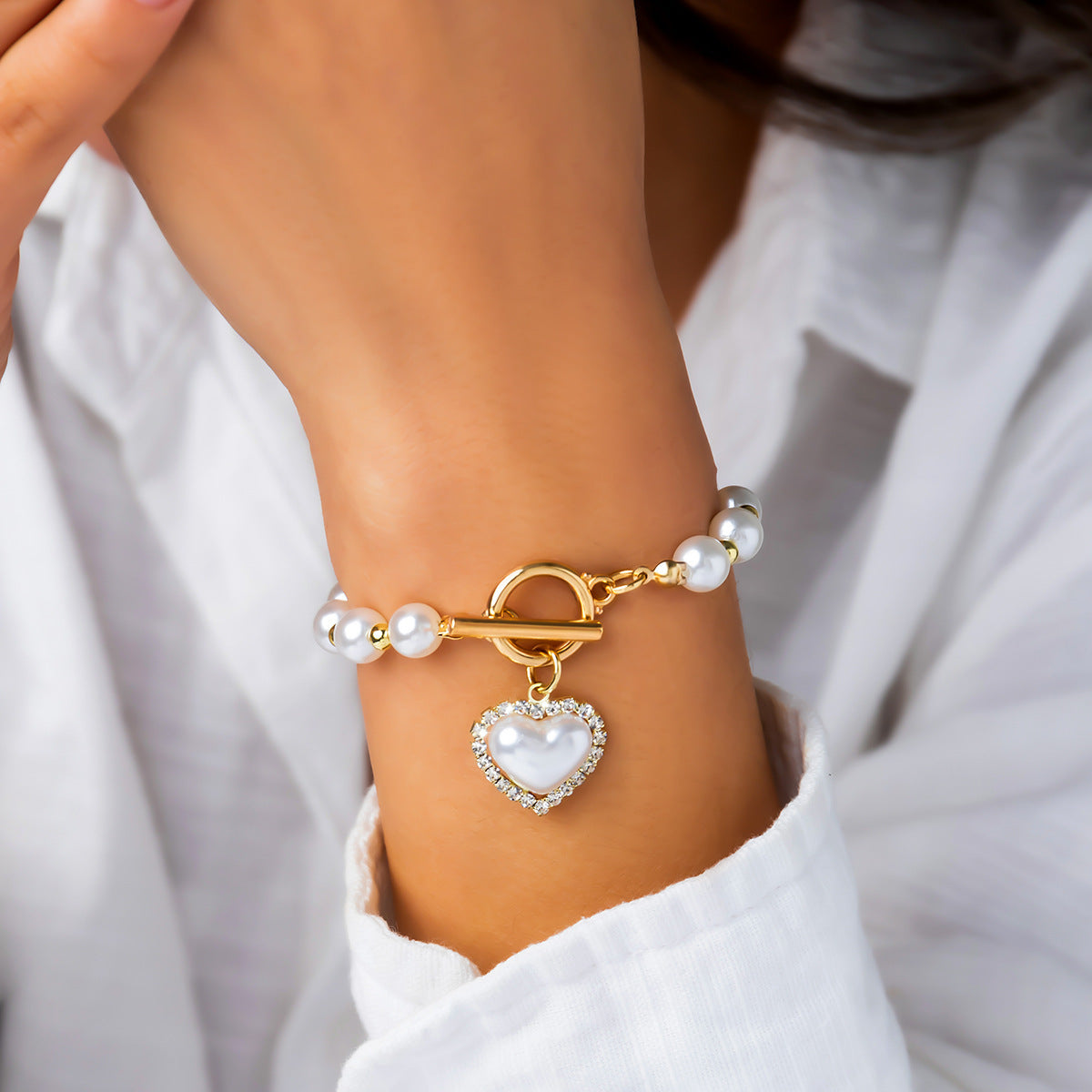 Sweet Cool Multi-portrait Pearl Bracelet Set