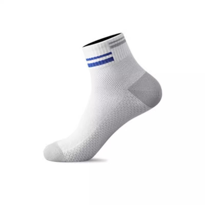 Mesh Breathable Solid Color Polyester Cotton Short Tube Massage Footbed Athletic Socks