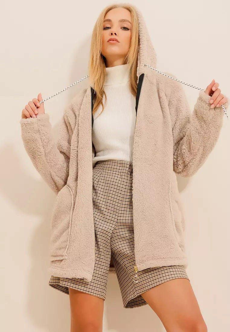 European And American Women's Clothing Plush Coat